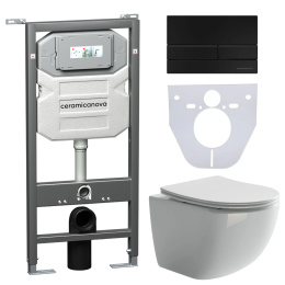 Фото Подвесной унитаз Ceramica Nova CN3009_1002B_1000 Сет 4 в 1 Rimless с системой инсталляции