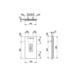 Зеркало Laufen Pro New 4472059961441, 450х850 мм