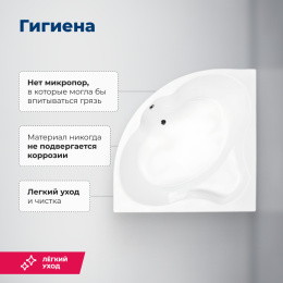 Фото Акриловая ванна 160x160 Aquanet Santiago (00205545) Белый