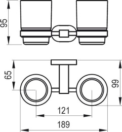 Фото Держатель с двумя стаканами Ravak Chrome (X07P189), белый, серый