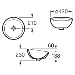 Раковина накладная Roca Bol (327876000) белый