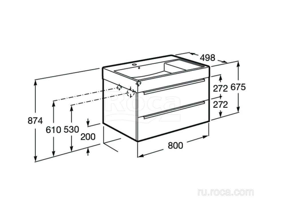 Фото Тумба под раковину Roca Inspira (851076806) белый глянцевый
