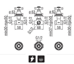 NOBILI Ritz RI49008/1BR_RI49160BR Запорный кран с дивертором (бронза)