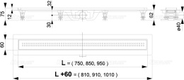 Душевой лоток AlcaPlast Simple (APZ9-750M) серый