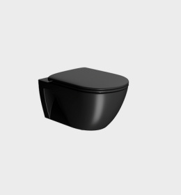 Унитаз подвесной GSI PURA ECO 880726 35 см х 55 см, Swirlflush, цвет Чёрный матовый