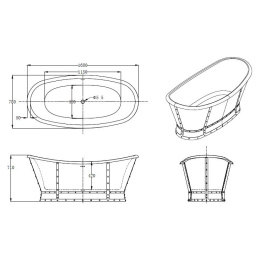 Акриловая ванна 168x78 BelBagno (BB33), округлая