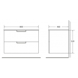 Тумба под раковину BelBagno Leticia BB800DDAC/BL 80 см, белый глянцевый (Bianco Lucido)