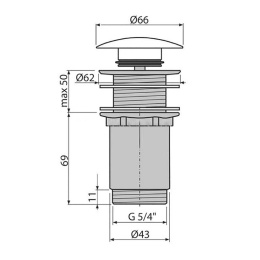 Донный клапан AlcaPlast (A395B) белый