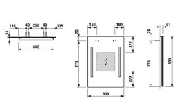 Зеркало Laufen Pro New 4472269961441, 600х850 мм