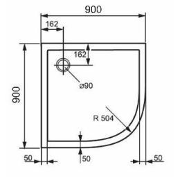 Душевой поддон Huppe PURANO 90 x 90 x h4 см, 202151.055, R504, из искусственного камня