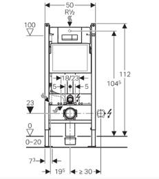 Инсталляция Geberit с унитазом Vitra Zentrum 5785B003-0075, сиденье микролифт Vitra Zentrum (458.125