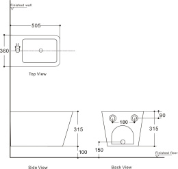 Фото Биде подвесное Aquanet Tavr 2.0 B2 LX-1067