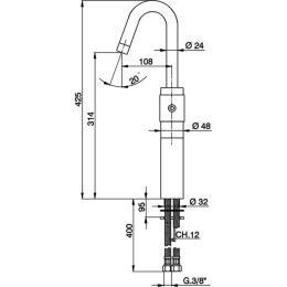 Смеситель для раковины Cisal Step ST00254021, хром