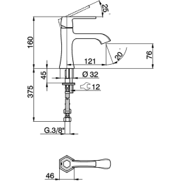 Смеситель для раковины Cisal Cherie CH0005447E, черный