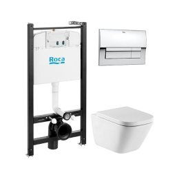 Фото Подвесной унитаз Roca The Gap 893104100 (с сиденьем и инсталляцией)