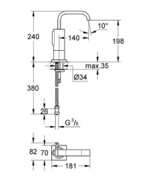 Смеситель Grohe Allure E 36098000 для раковины, сенсорный