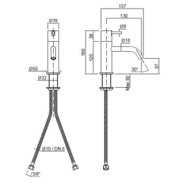 Фото Antonio Lupi Ayati AY301LU Смеситель для раковины, на 1 отв., излив: 155мм, высота: 16см, цвет: поли