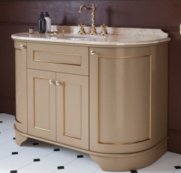 Тумба с раковиной Tiffany World York YOR4130-PO+S53 bi 129*58*86 см, цвет бежевый (pennellato), ручк