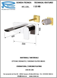 Смеситель Remer для раковины  RR i15KB настенный встраив. c RR BOX 15