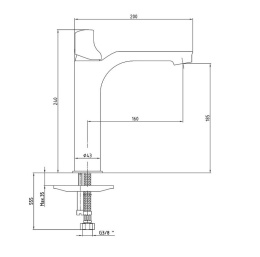 Фото Смеситель для раковины E.C.A Myra 102108983HEX