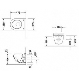Подвесной унитаз Duravit Starck 3 2202090000, белый