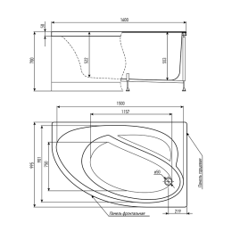 Акриловая ванна 160x100 Timo (IVA1610R)