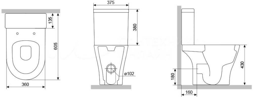 Унитаз-компакт Damixa Sirius (DX86C8600SC) белый