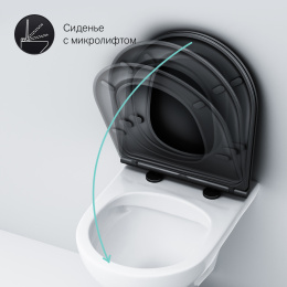 Унитаз подвесной Am.Pm Gem (C901700SCmb) белый, черный