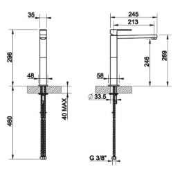 Смеситель для раковины Gessi Rettangolo (11924#031) хром