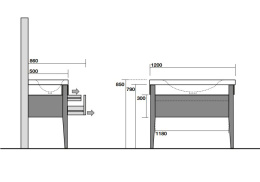 Раковина Kerasan Bentley 393201*1 120х50 с 1 отверстием под смеситель
