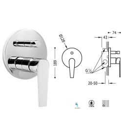 Фото Tres Class 20518001 Смеситель для ванны (хром)