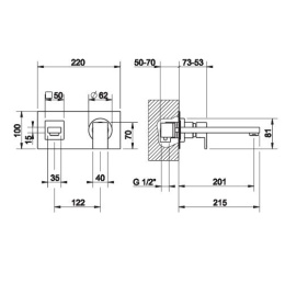 Фото Смеситель для раковины Gessi Rettangolo (20085#031) хром