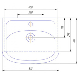 Умывальник мебельный 7136 Rosa "Уют" - 50 см