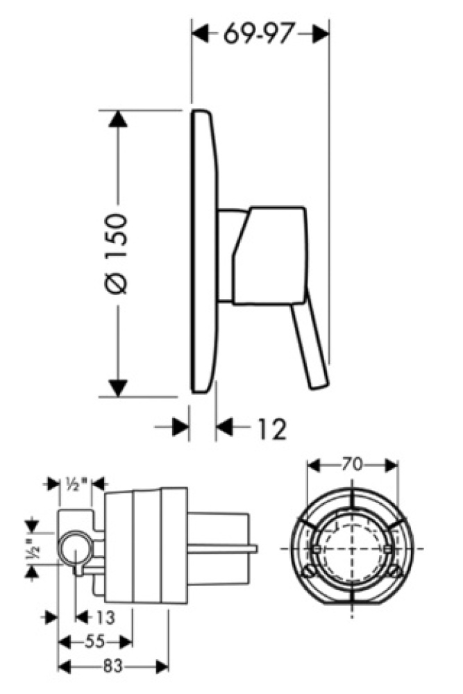 Гигиенический душ 4 в 1 Hansgrohe Focus E (31766000/32128000/27453000)