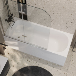 Фото Душевая перегородка Cezares Liberta-L-1-100-C-Nero 100 x 195 см, стекло прозрачное, профиль черный