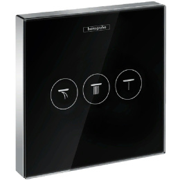 Переключатель на 3 положения 15736600 Hansgrohe ShowerSelect Glass (черный, хром)