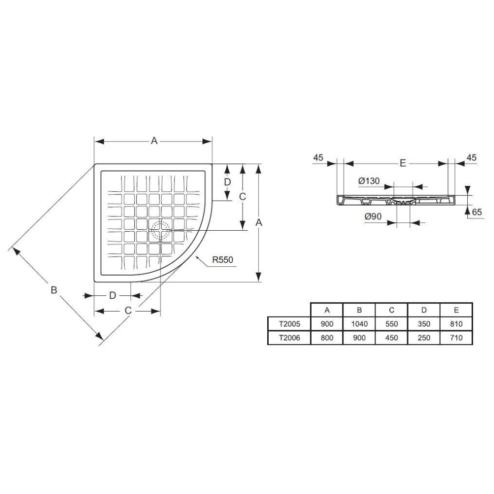 Ideal Standard Twist T200501 Душевой поддон
