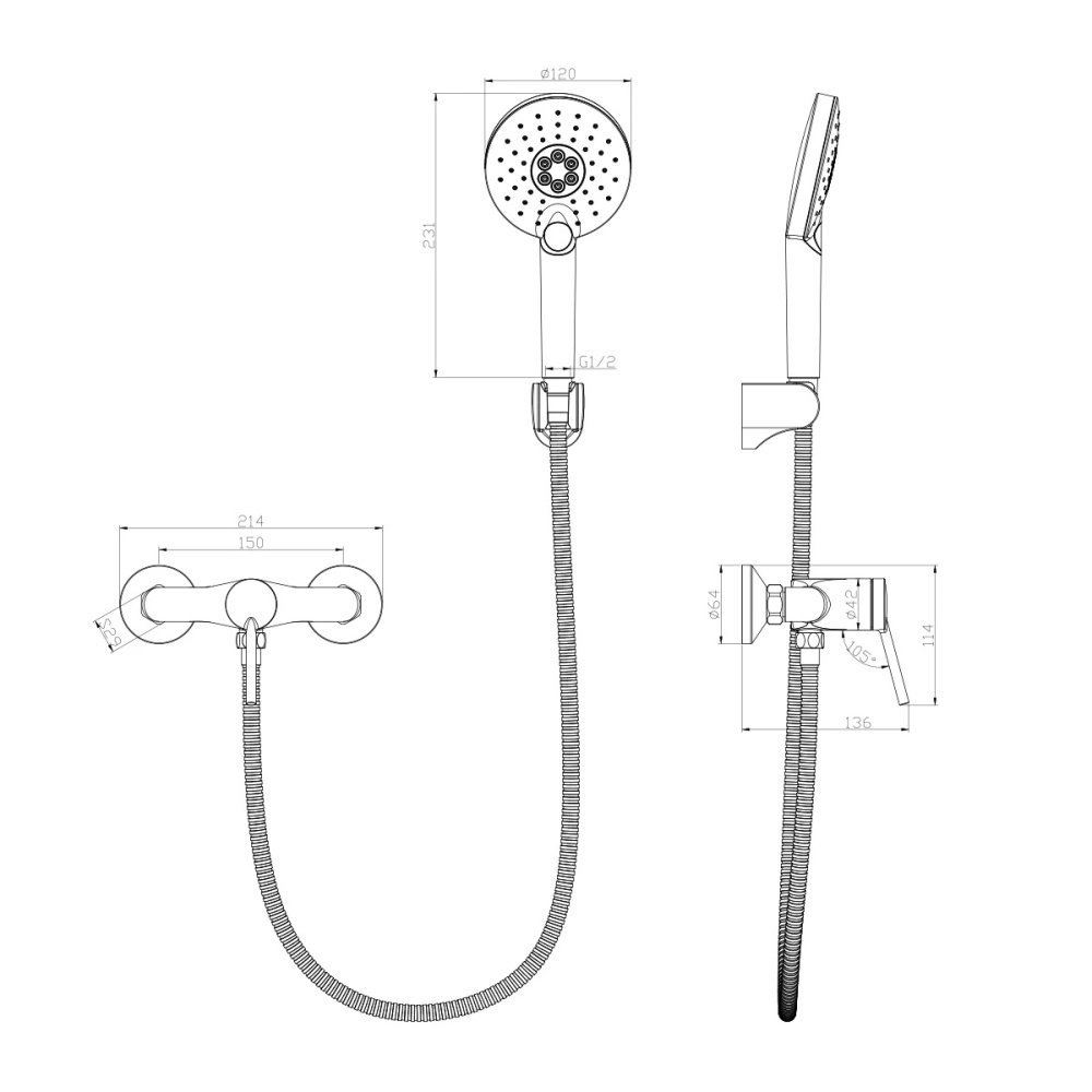 Смеситель для душа Lemark Minima (LM3803C) хром