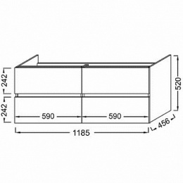 Тумба под раковину Jacob Delafon Tolbiac 120 см, белый глянцевый лак, EB2384-J5