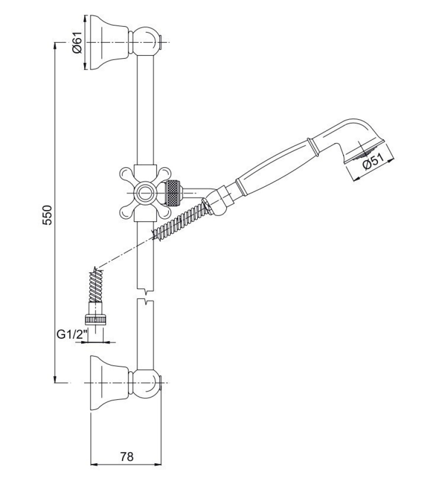 Душевой гарнитур Fima Carlo Frattini (F2044CR) хром