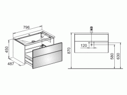 Тумба Keuco Royal Reflex 34060250000, грецкий орех