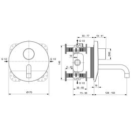 Смеситель для раковины встраиваемый со смешиванием Ideal Standard CERAPLUS A6149AA