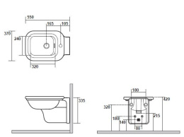 Фото Kerasan Waldorf 4125K1+811391 Биде подвесное