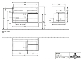 Villeroy Boch Finion G040HHGN Тумба под раковину 996х498 мм (sand matt/walnut veneer)