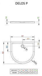 Фото Акриловый поддон для душа Radaway Delos P 90x100x5 белый 4Z19035-03N