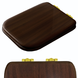 Kerasan Waldorf 418740noce/oro Сиденье для унитаза, цвет noce золото, микролифт