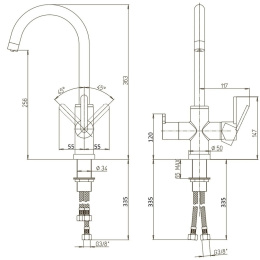 Фото Смеситель для кухни Paini Cox 78CR6433VL2KM хром