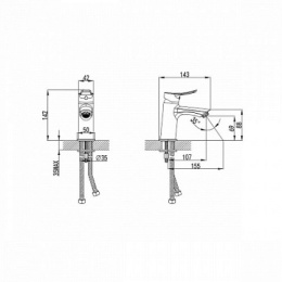 Фото Смеситель для умывальника Milardo Amplex (AMPSB00M01)