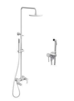 Душевой комплект Paffoni Light KITZCOL636BO110 из душевой системы с гигиеническим душем Белый матовы