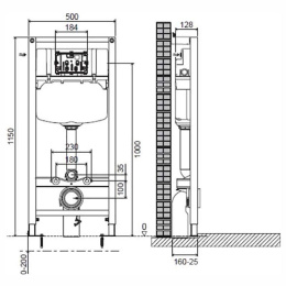 Инсталляция с безободковым унитазом Jacob Delafon Odeon Rive Gauche E21745RU-00, клавиша матовый и г
